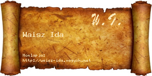 Waisz Ida névjegykártya